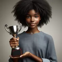 girl winning STEM prize